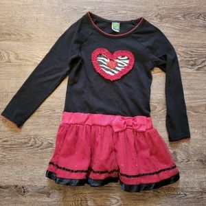 Girls Size 6 red heart dress with tutu skirt by dollie & me
